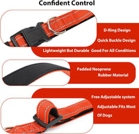 Reflective Dog Collar, Adjustable Nylon for Medium Dogs - Tangerine / L:width 1"neck 17.5-27" - image 4