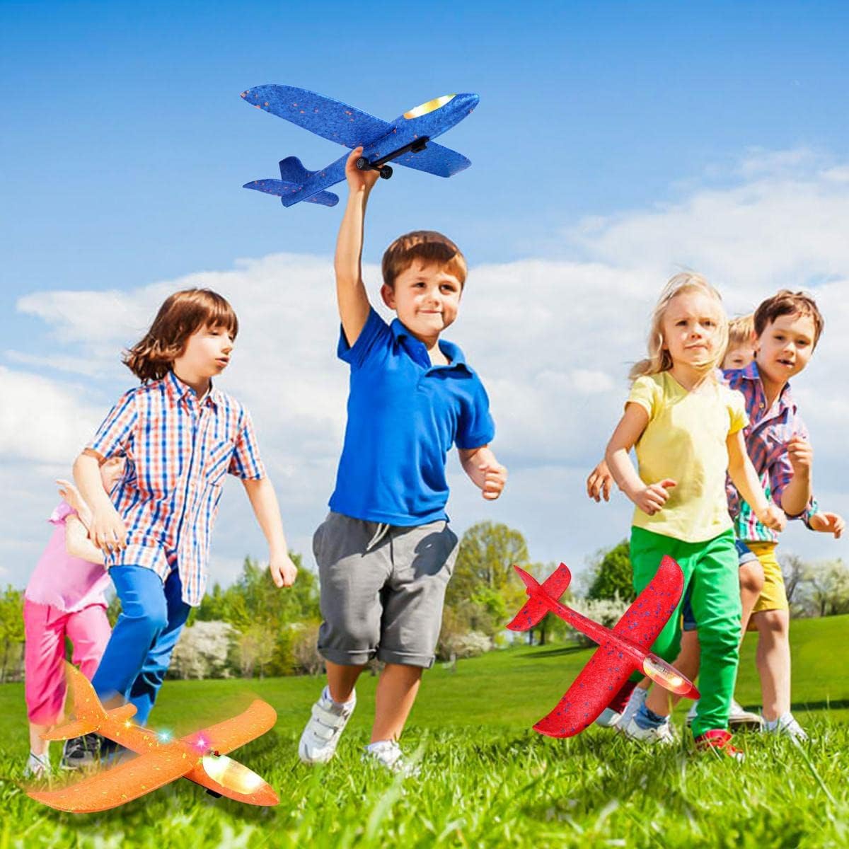 Aiencsai Airplane Launcher Toy - Red&orange&blue - image 2