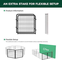 FXW Homeplus Unleashed Indoor Dog Playpen - Stress-Free and Safe Play, Heavy Duty 24 Inch 2 Wire Panels Dog Pen for Puppy and Small Dogs, Black│Patented
