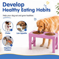 XIAZ Elevated Dog Bowls Large Breed Raised Dogs Bowl Stand - C-Pink / Basic - image 4