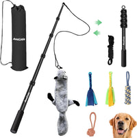 Flirt Pole for Dogs, Interactive Toys Tug-of-war for Pet - 4 switch-59.1Inch