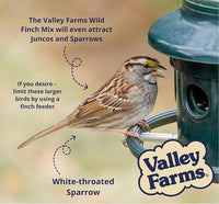 Valley Farms Wild Finch Mix (15 LB) Wild Bird Food for Outside Feeders, Wild Bird Seed with Millet and Chopped Sunflower Hearts for Birds, Finch Seed for Finch Feeders, Sunflower Kernels