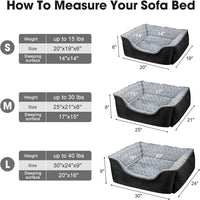 JOEJOY Rectangle Dog Bed for Large Medium Small Dogs - Black / M(25"x 21"x 8") - image 4