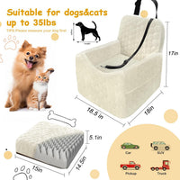 Dog Car Seat for Small/Medium Dogs, Memory Foam Dog Booster Seat - White / Medium - image 2