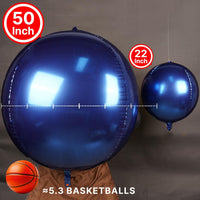 PartyWoo Metallic Silver Foil Balloons 20pcs Large Round Giant 4D - Blue-navy Blue / 3 PCS-50 INCH - image 2