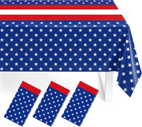Childom 3 Pack Black and Gold Tablecloths for Events - Blue and Red