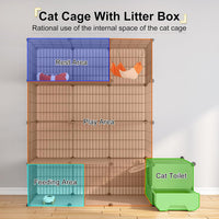 Large four tier metal wire cat cage with separate litter box drawer - view 3