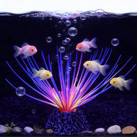 2pcs Silicone Glowing Effect Aquarium Fish Tank Decorations - Rainbow - image 3