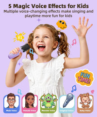 Mini Kids Karaoke Machine Ages 3-12 - Purple - 1 Mic - image 2