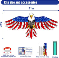 Bald Eagle Kite for Kids & Adults - 71"American Flag - image 3