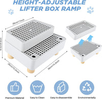 Adjustable Litter Box Step, Cat Ramp for Litter Box, 2 Steps - Light Grey / 2 step - image 2