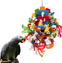 Extra Large Natural Wood Bird Toys for Macaws, African Grey - Elliptical