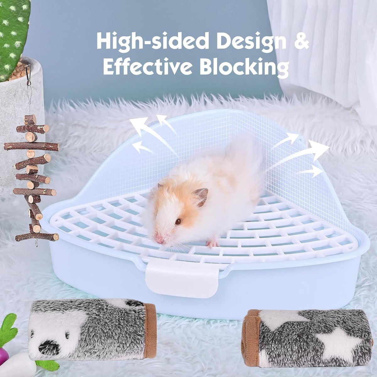 RUBYHOME Triangle Potty Trainer Corner Litter Bedding Box Pet Pan - Blue - image 3