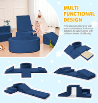 Elftopia foam climbing set with ball pit, stairs and ramps for toddlers in grey - view 11