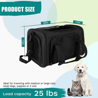 Top tasta Dog Cat Carrier Pet Carriers for Small Medium Large Cats - 20.0"L x 13.0"W x 13.0"H / Black - image 2