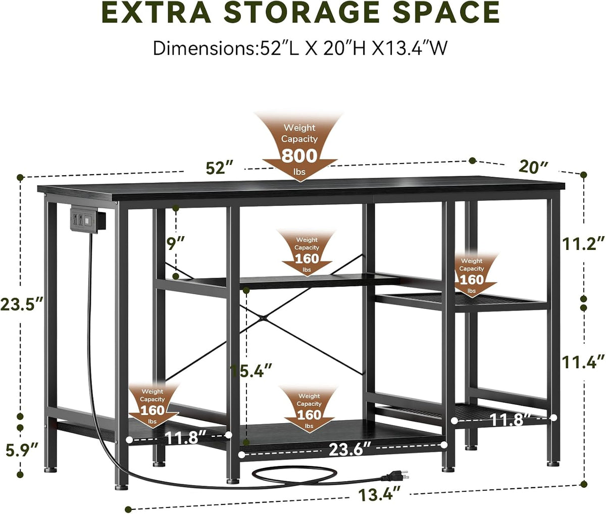5-10 Gallon Fish Tank Stand with Storage Shelves - Black / 55-75 Gallon-3 Tier - image 2