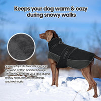 QBLEEV Warm Dog Jacket, Waterproof Dog Winter Coat with Harness – Essentials for Dogs - Black / Large - image 3