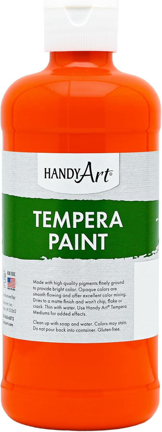 Handy Art metallic gold tempera paint in a 16 oz pint squeeze bottle with flip cap