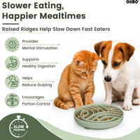 OHMO Slow Feeder Dog Bowl, 5.9" Lick Mat for Dogs, Tree of Life - Sage Green / Tree Life-S (5.9") - image 3