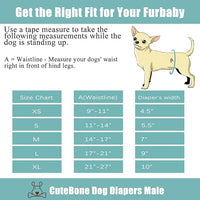 CuteBone Belly Band for Dogs Male Reusable Diapers Washable Wrap DM36M