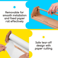 MEEDEN wooden paper roll dispenser and tabletop kids easel with a roll of white drawing paper - view 3