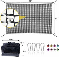 Climbing Net for Kids - 9.9FT x 9.9FT Double Layers Heavy Duty Playground Safety Net, Climbing - Black / 3.3' x 9.9' - image 4