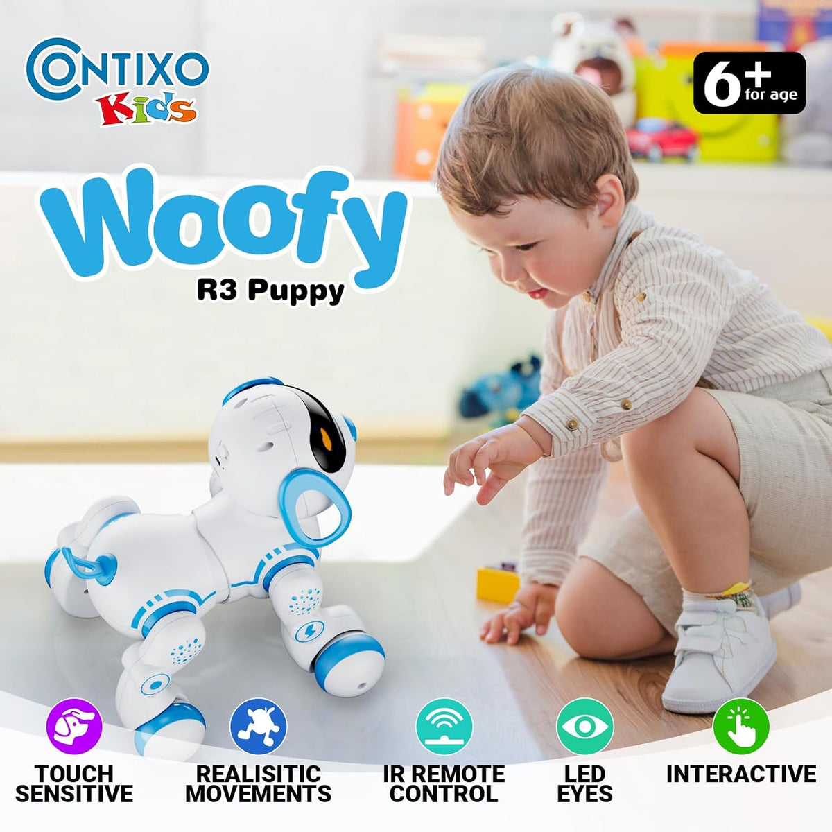 Contixo R3 Robot Dog Toy for Children - Blue - image 2