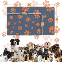 18"×30" Dog Food Mat-Absorbent Dog Mat for Food and Water - Blue / 12"L x 20"W - image 4