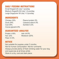 Triple Flavor Dog Treats, Chicken Duck Wrapped Cod Sticks, Rawhide-Free Grain-Free Soft Chewy Treats Natural Ingredients, Training Snacks for Small Medium Large Dogs, 15-17 Counts, 10.6 oz