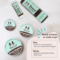 Natural Dog Company Snout Soother Bundle, Includes 2oz Tin + 0.15oz Stick, Dog Nose Balm for Chapped, Crusty and Dry Dog Noses, Organic, All Natural Ingredients, Packaging May Vary