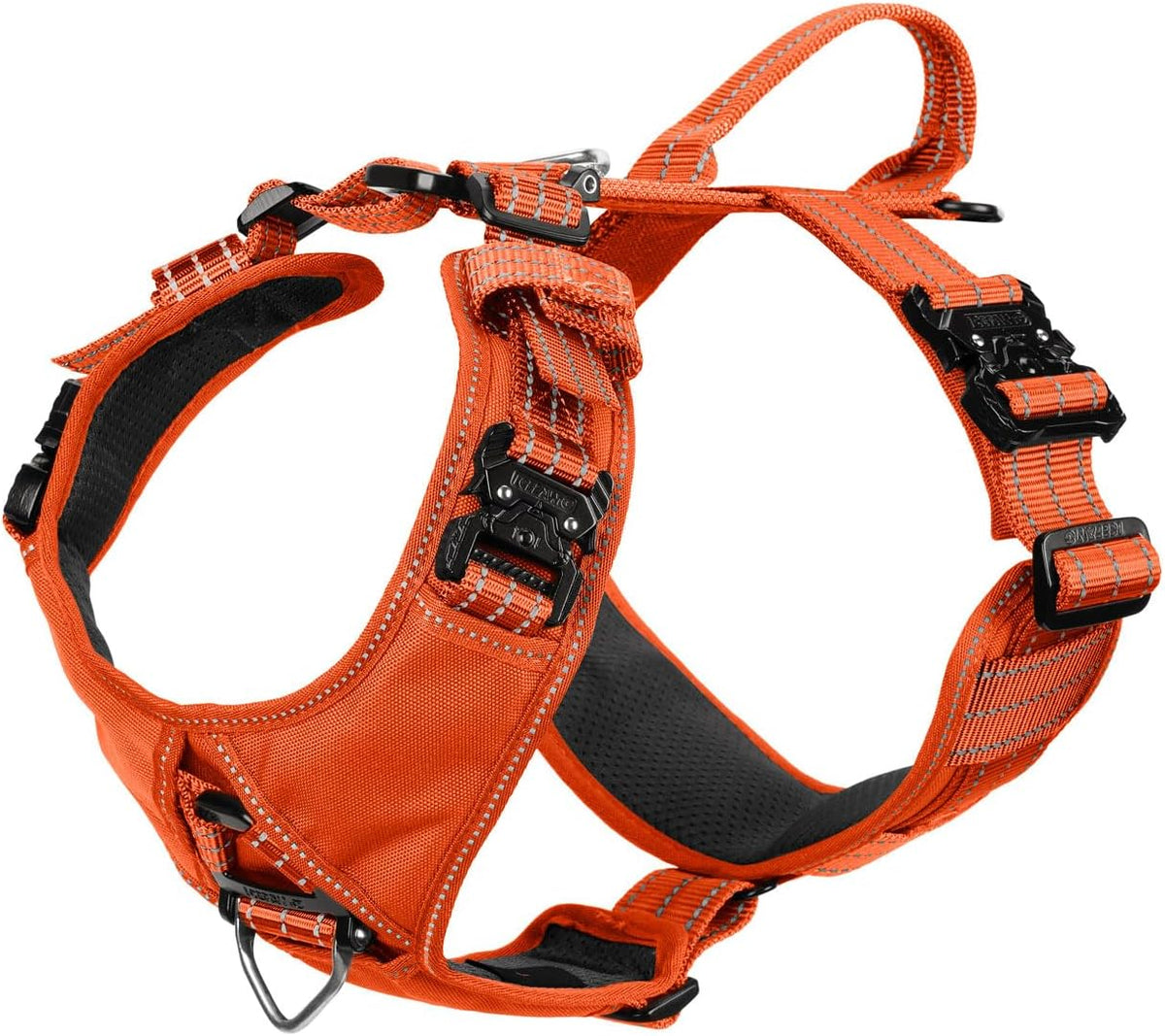 ICEFANG Dog Halter Harness with Metal Buckles - Medium (Pack of 1) / Orange