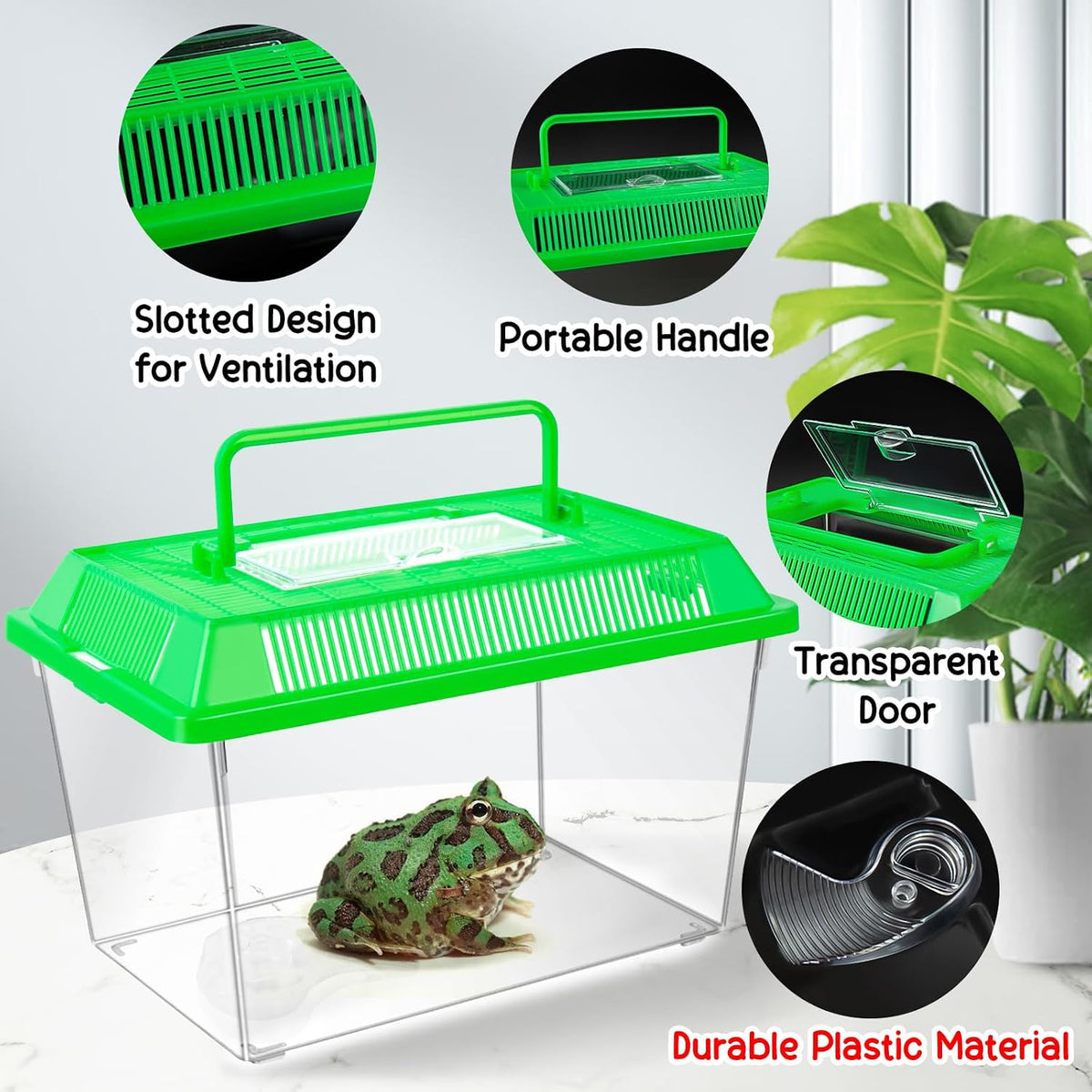 12Pcs Plastic Reptile Terrariums Carrier Cage - L - image 4