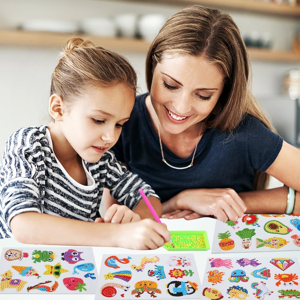 60pcs 5D Diamond Art Stickers Arts and Crafts Kits for Kids Ages 4-8 - image 4