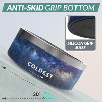 Coldest Dog Bowl - Anti Rust Metal, Non Slip, 3 Layers Insulated Stainless Steel Dog Bowls - Spill Proof & Heavy Duty - Water Bowl for Dogs, Cats & Pets, Dish Washer Safe (100 oz, Into The Beyond)