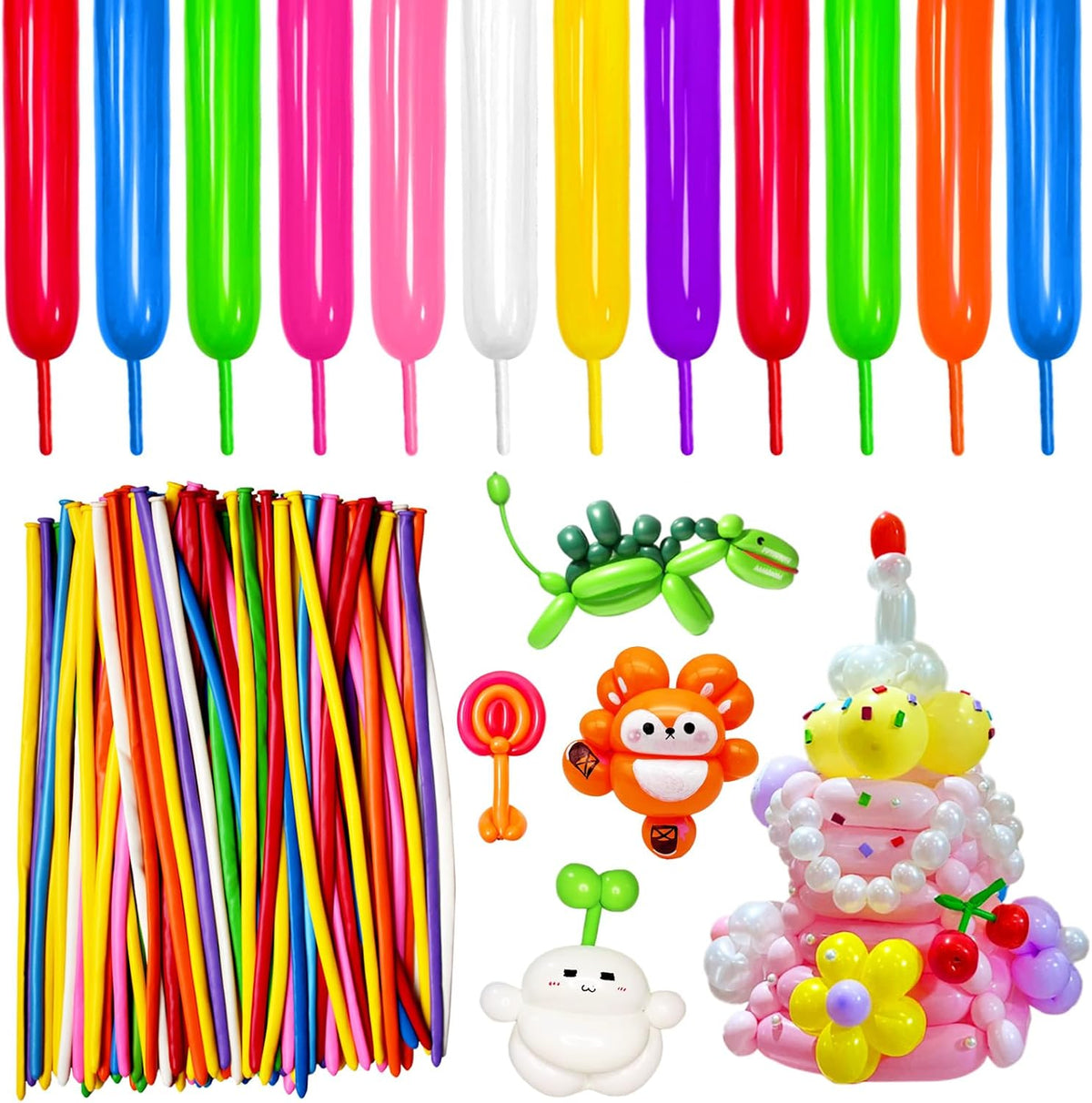 260 Clear Long Balloons for Animals - Multi