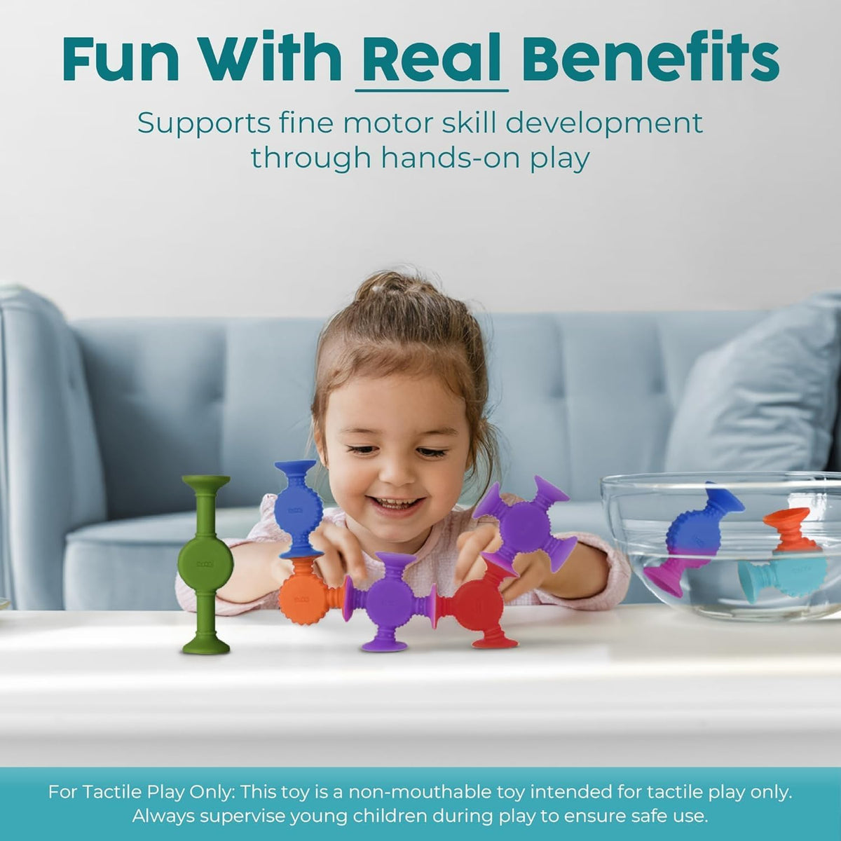 BUNMO Bath Toys Suction, Connect, Build, Create - Color Magic - 10 Pk - image 3
