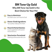 Pet Wellbeing BM Tone-Up Gold for Dogs & Cats - Supports Healthy Digestive Function, Solid Stools, Normal Bowel Movements, Bayberry - Veterinarian-Formulated Herbal Supplement 4 oz (118 ml)