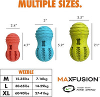 Max Fusion with Nike Grind, Dog Chew Toy, Arlee Weeble Treat Dispensing Toy for Dogs, Durable & Interactive for Pets, M