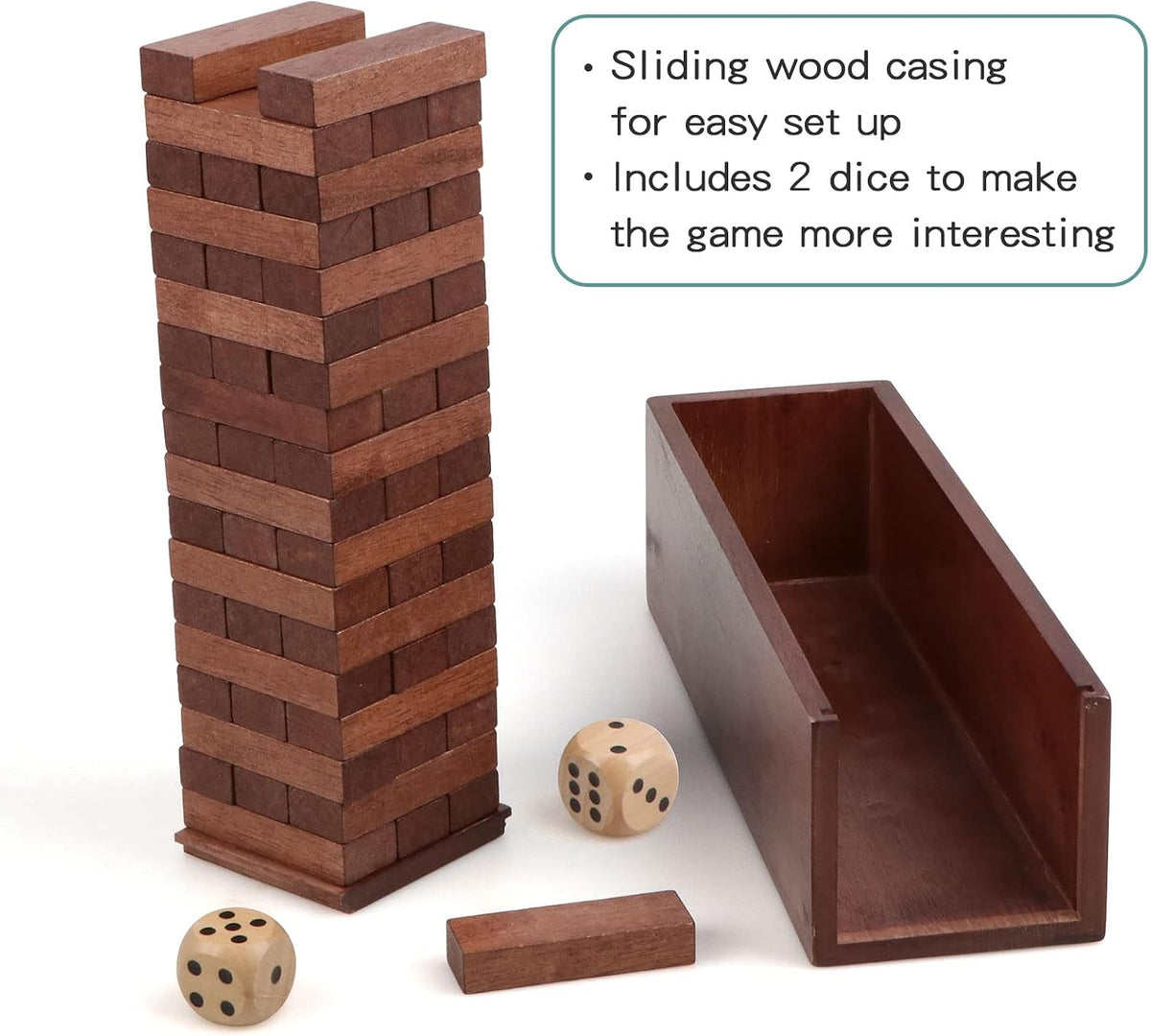 Wooden Blocks Stacking Games 48PCS Tumbling Tower for Kids Families – Fun for Kids & Family - 54PCS - image 4