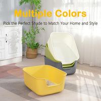 Large Cat Litter Box with High Sides, Cat Boxes for Indoor Cats - Grey - image 2