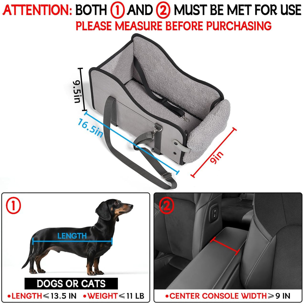 Center Console Dog Car Seat for Small Dogs - gray - image 2