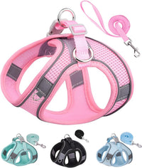 Solmoony no-pull step-in mesh dog harness for small and medium dogs with reflective strip