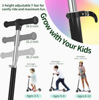 BELEEV V2 Scooters for kids Light-Up Wheels & Stem & Deck - Black Rainbow - image 3