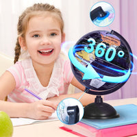 KISEER 8 Inch World Globe with Stand Rotating Earth Spinning Globe - Black - image 4