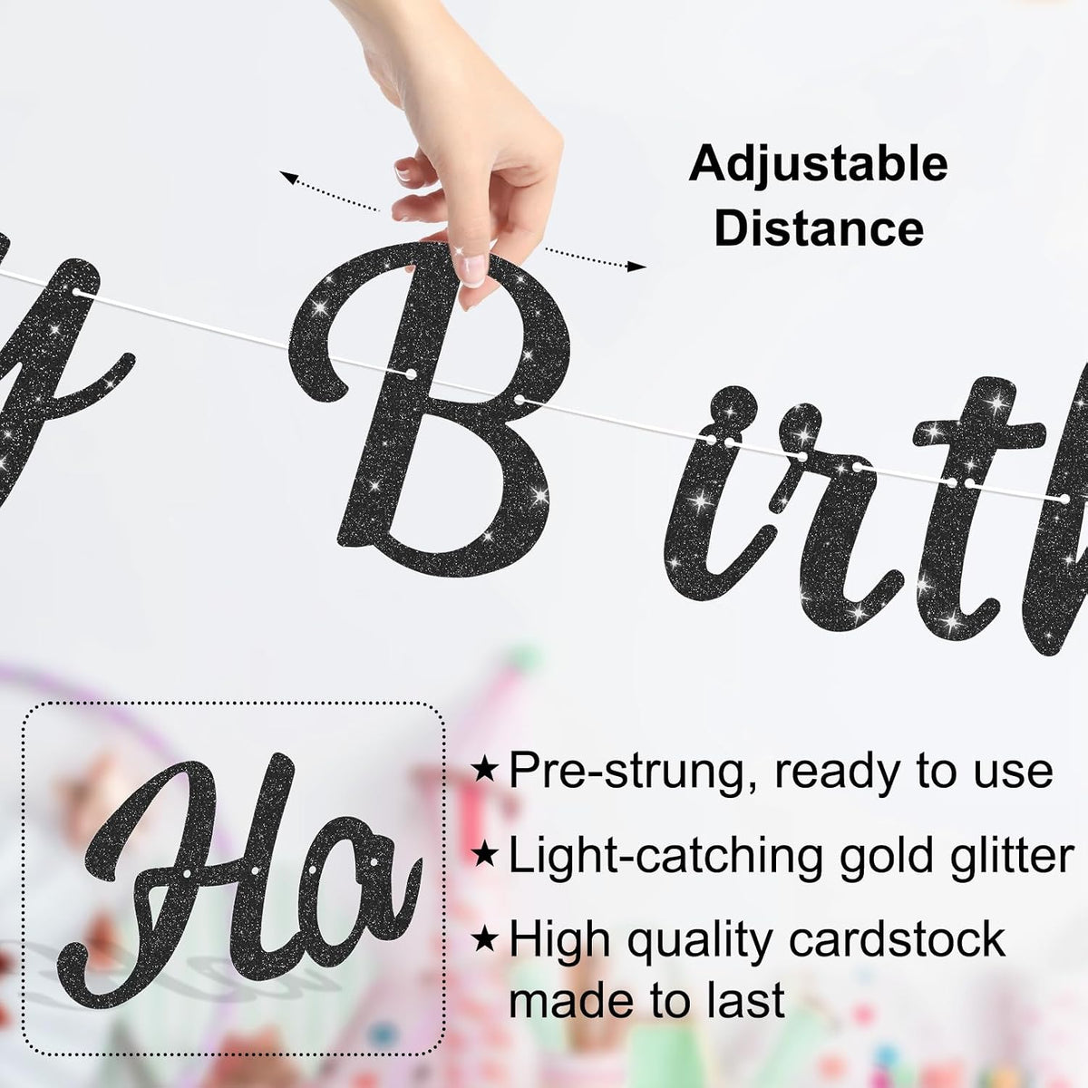 Halloween Birthday Banner - Red & Black / Star - image 3