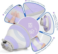 Breathable Air Mesh Cat Cone Collar Soft to Stop Licking, Adjustable, Foldable Lightweight Kitten Cones After Surgery Recovery for Cats & Kittens (Light Purple, S)