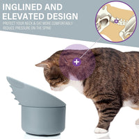 Silicone Cat Slow Feeder, Elevated Slow Feeder Bowl Tilt Design - Gray - image 3