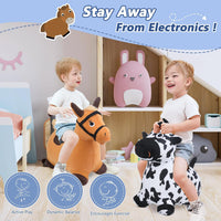 EKEPE inflatable bouncy hopper cow and horse with plush covers and hand pump - view 2