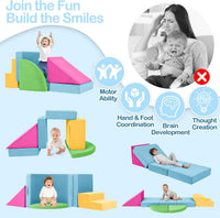 Tykacna foam climbing blocks for toddlers, 5 piece gray soft play set for indoor climbing - view 4