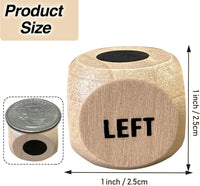 Left Right Game Dice 1 Inch Wooden Dice with Drawstring Bag - image 2